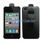 Black Holster Cover Case with Belt Clip for Apple iPhone 4S / iPhone 4 
