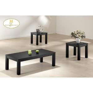 Milano 3pc Occasional Table Set Black Sand Through Finish  
