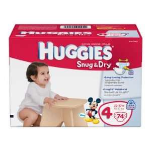  Huggies Snug & Dry Diapers, Size 4   74 ct Baby