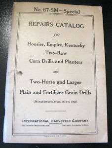 IH Hoosier Empire Kentucky Corn Drill /Planter Manual  