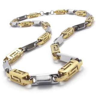Mens Gold Silver Tone Stainless Steel Necklace Chain US120281  