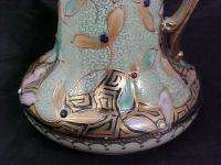 c1891 NIPPON Porcelain CHOCOLATE POT Jewel & Leaf w/Heavy Gilding 