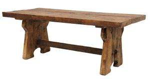    long Rustic Dining Table solid reclaimed heavy wood natural massive