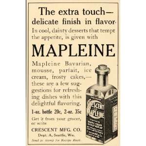  1914 Ad Mapleleine Bavarian Ice Cream Parfait Crescent 