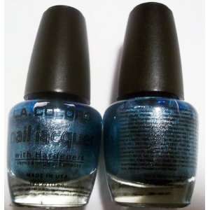  LA. Colors Nail Polish Lacquer Metallic Blue (2) 0.44 FL 