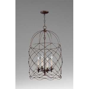 Bird Cages Collection 4 Light 31 Oiled Bronze Wrought Iron Pendant 