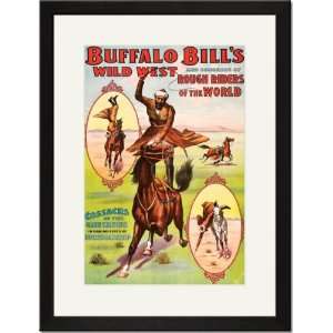  Black Framed/Matted Print 17x23, Buffalo Bill Wild West 