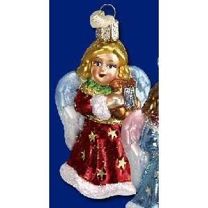  Old World Christmas Red Angel With Lyre Ornament 