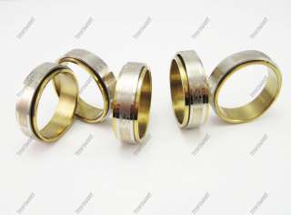 36pcs inner gold tone spinner stainless steel rings  