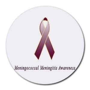  Meningococcal Meningitis Awareness Ribbon Round Mouse Pad 