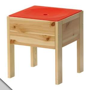  Småland Böna IKEA   SANSAD Childrens stool, pine, red 