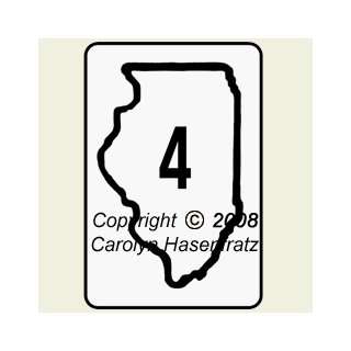  Illinois Route 4 Mounted Rubber Stamp Arts, Crafts 