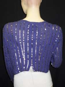 NWOT JANE WHEELER Purple Sequin Cashmere Sweater M $589  