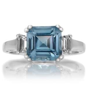  Ilses Ice Blue Three Stone CZ Ring Emitations Jewelry