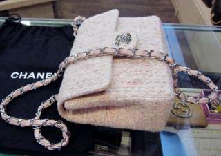 AUTHENTIC CHANEL Quilted Tweed Shoulder Mini Coco Flap Bag Purse 