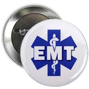  BLUE EMT MEDICAL ALERT Symbol Heroes 2.25 Pinback Button 