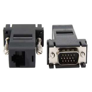 package including 2 x male vga extender over cat5 cat6 rj45 cable 