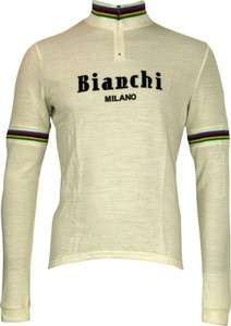 New Bianchi Malawi Vintage Wool I/s Jersey White Size M  