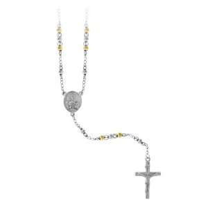 Stainless Steel Rosary Necklace Interchanging 4mm Beads Of IP Gold And 