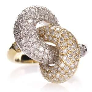  14k White & Yellow Gold Diamond Interlocked Ring Jewelry