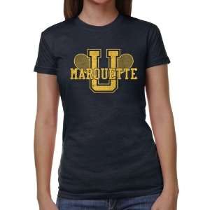 Marquette Golden Eagles Ladies Cross Sticks Juniors Tri Blend T Shirt 