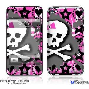  iPod Touch 4G Skin   Pink Bow Skull 