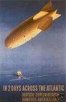 Vintage German Zeppelin Travel Poster  3   