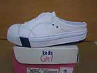 KEDS girls athletic low cut shoes white leather  clog   size 13.5 ( 31 