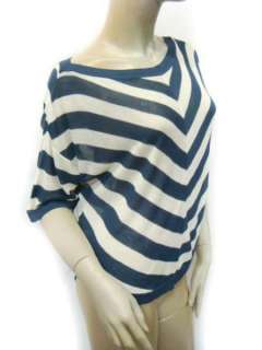 NWT Juicy Couture Striped Pullover Shoulder Top Shirt  