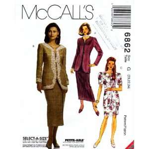  McCalls 6862 Sewing Pattern Misses Jacket Skirt Suit Size 