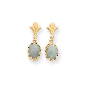  Jadeite Drop Earrings in 14k Yellow Gold Jewelry