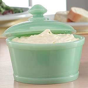  Jadeite Glass Tub Butter Dish