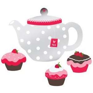  Peel & Stick Teapot & Cupcakes Mirrors