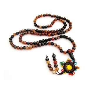    108 Agate Beads Tibetan Buddhist Prayer Japa Mala Necklace Jewelry