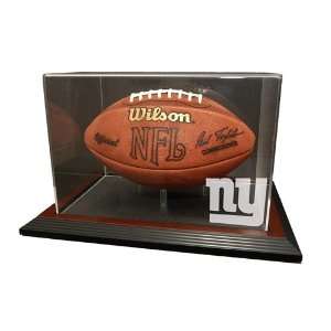  New York Giants Football Display Case with Mahogany Finish 