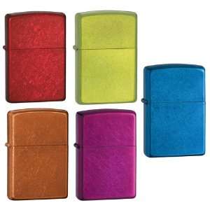  Zippo Lighter Set   Cerulean, Lurid, Raspberry, Toffee and 
