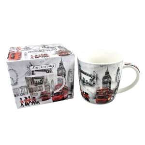  London England Mug Line Art Highlighted Red [Kitchen 