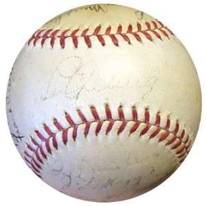  York Yankees Autographed NL Harridge Baseball (21 Signatures) Gehrig 