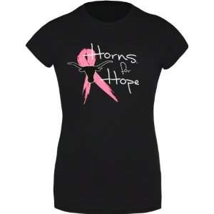  Texas Longhorns Womens Black Slub Knit Horns For Hope Too 