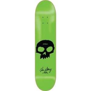 Zero John Rattray Signature Skull Green Skateboard Deck   7.75 x 31.5 