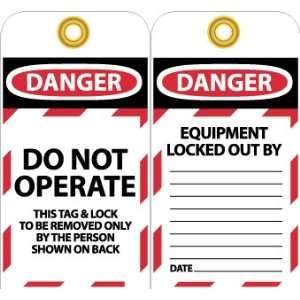 Lockout Lockout Tags, Lockout, Do Not Operate, 6X3, Unrippable Vinyl 