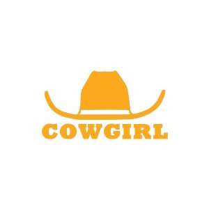  Cowgirl Large 10 Tall GOLDEN YELLOW vinyl window decal 