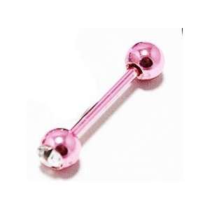   Tongue Bar with Clear Rhinestone (14g)   Tongue Ring (1pc) Toys