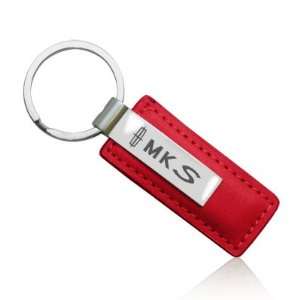 Lincoln MKS Red Leather Key Chain