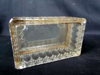   Antique 1911 signed Russian Glass Jewelry Casket Box, Black Lab Dog
