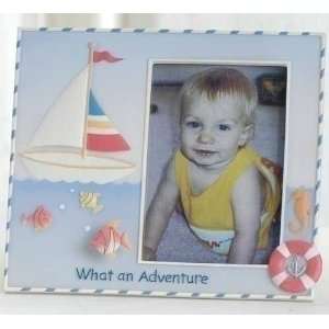 Pack of 2 By the Sea Baby Sailboat Picture Frames 7.25  