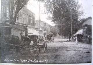 STREET SCENE Vintage 1907 KY POSTCARD Augusta Kentucky  