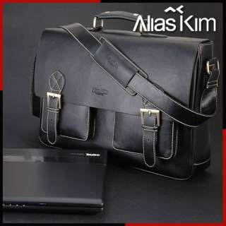 Alias Kim Black OR Brown Soft Leather Messenger Shoulder Bag Briefcase 