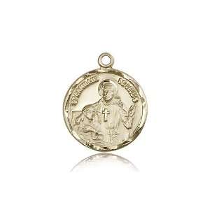14kt Gold St. Saint Camillus of Lellis Medal 7/8 x 3/4 Inches 5425KT 