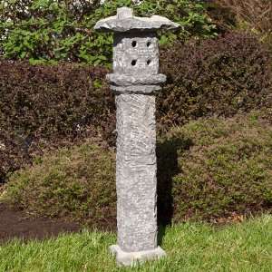  Yamadoro Japanese Style Lava Stone Pedestal Lantern   Set 